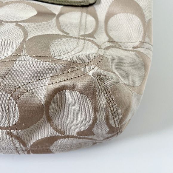 Vintage Coach Bag Poppy Signature C Logo Glam Tote 23261 Gold Tan Handbag Bag - Picture 5 of 16